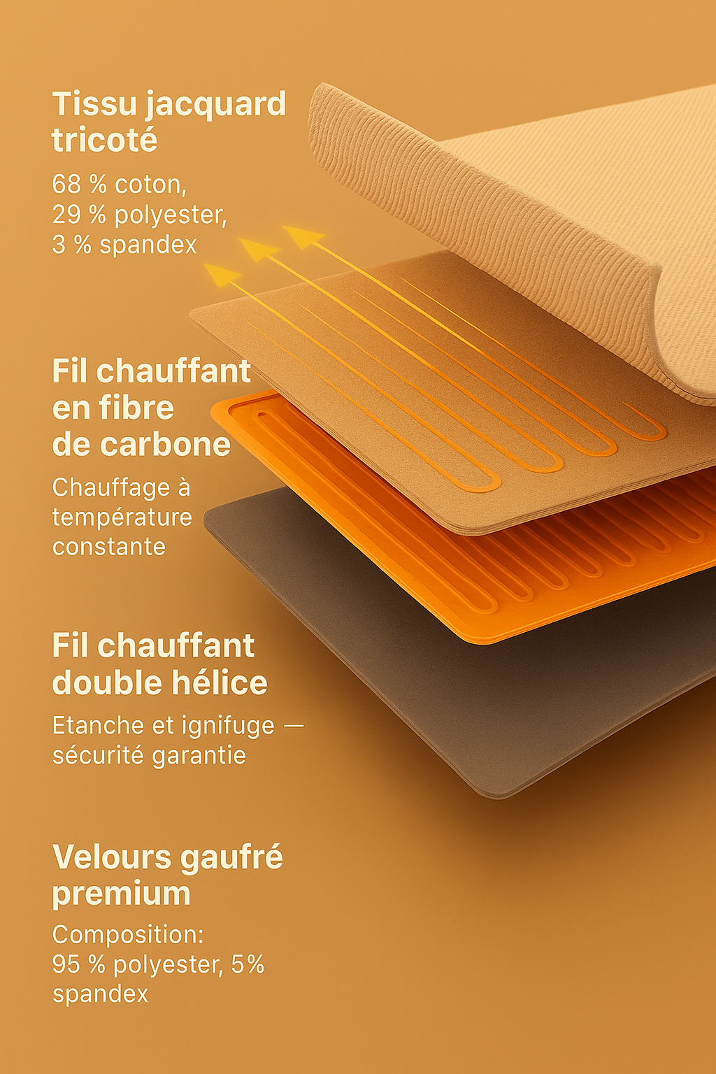 Couverture chauffante portable CosyHeat™ – se porte ou s’utilise, douce & lavable