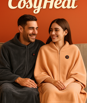 Couverture chauffante portable CosyHeat™ – se porte ou s’utilise, douce & lavable