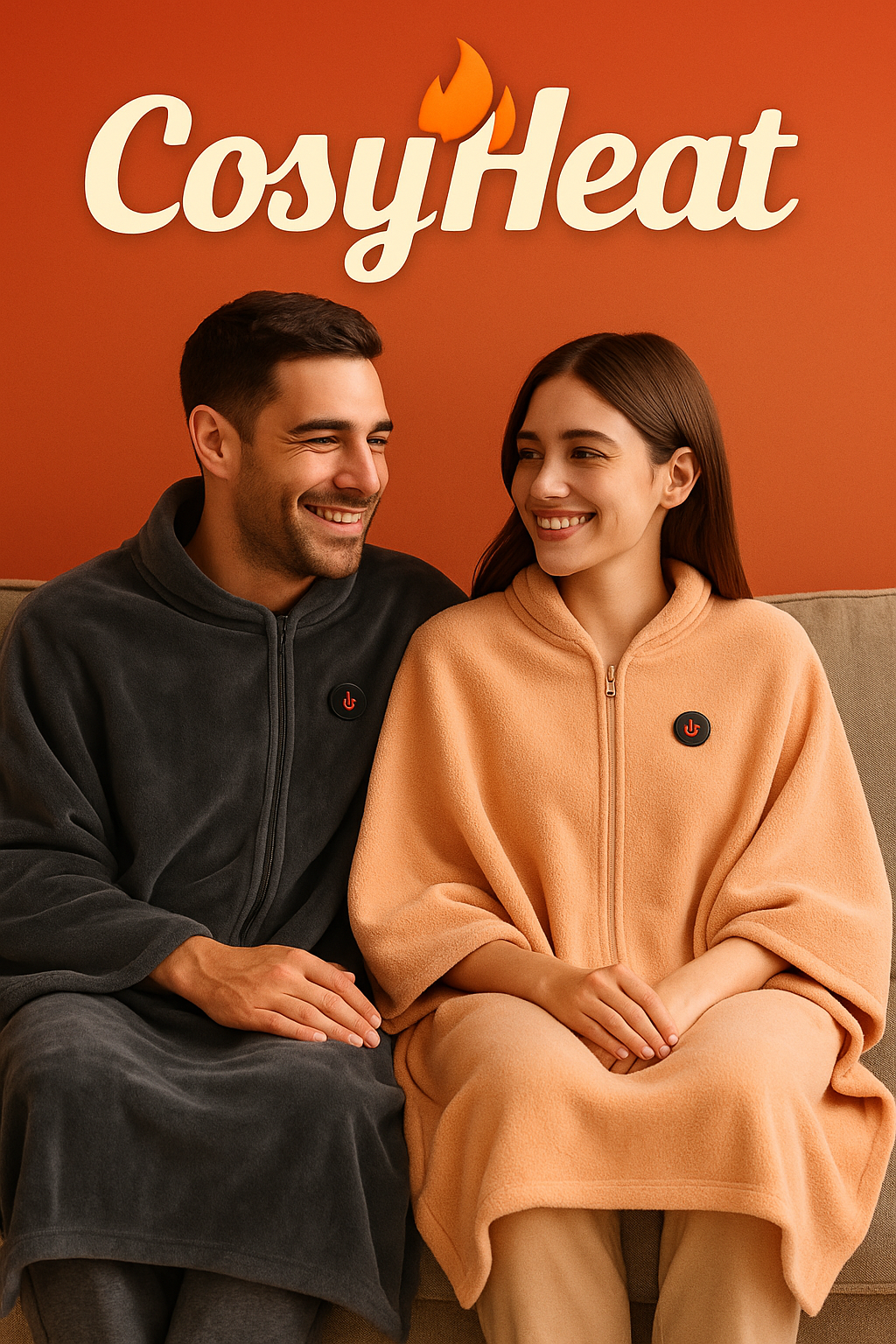 Couverture chauffante portable CosyHeat™ – se porte ou s’utilise, douce & lavable