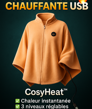 Couverture chauffante portable CosyHeat™ – se porte ou s’utilise, douce & lavable