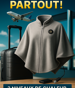 Couverture chauffante portable CosyHeat™ – se porte ou s’utilise, douce & lavable